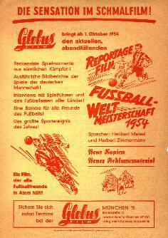 Sonderprospekt zu Fußball WM 1954